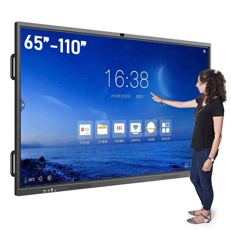 HD Smart Board with 4K Display 55 65 75 85 86 Inches Interactive Whiteboard for Meeting Teaching LED Panel 32 98 Inches