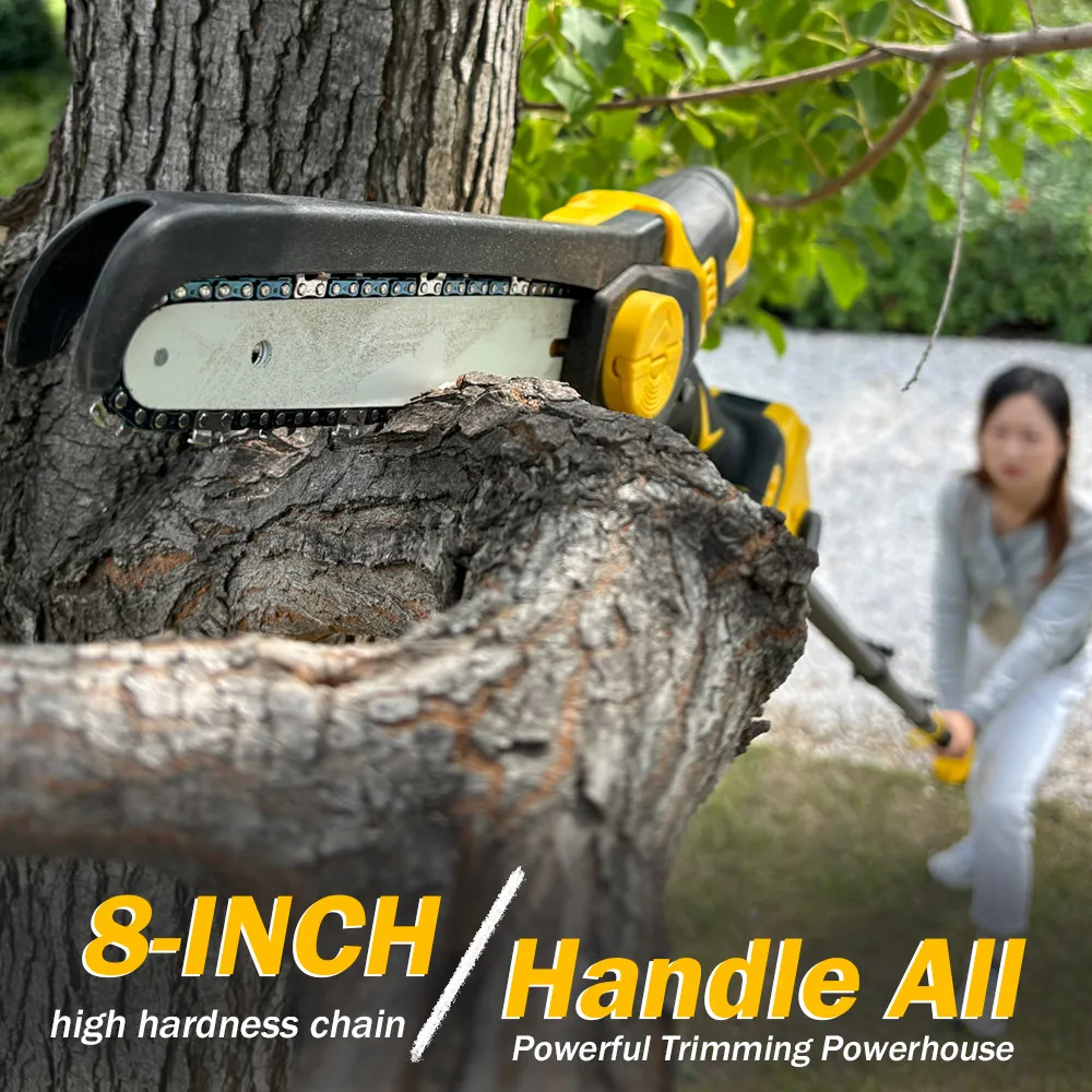 Long Pole Brushless Portable  Battery Powered Handheld Chainsaw 8 Inch Mini Chain Saw Cordless