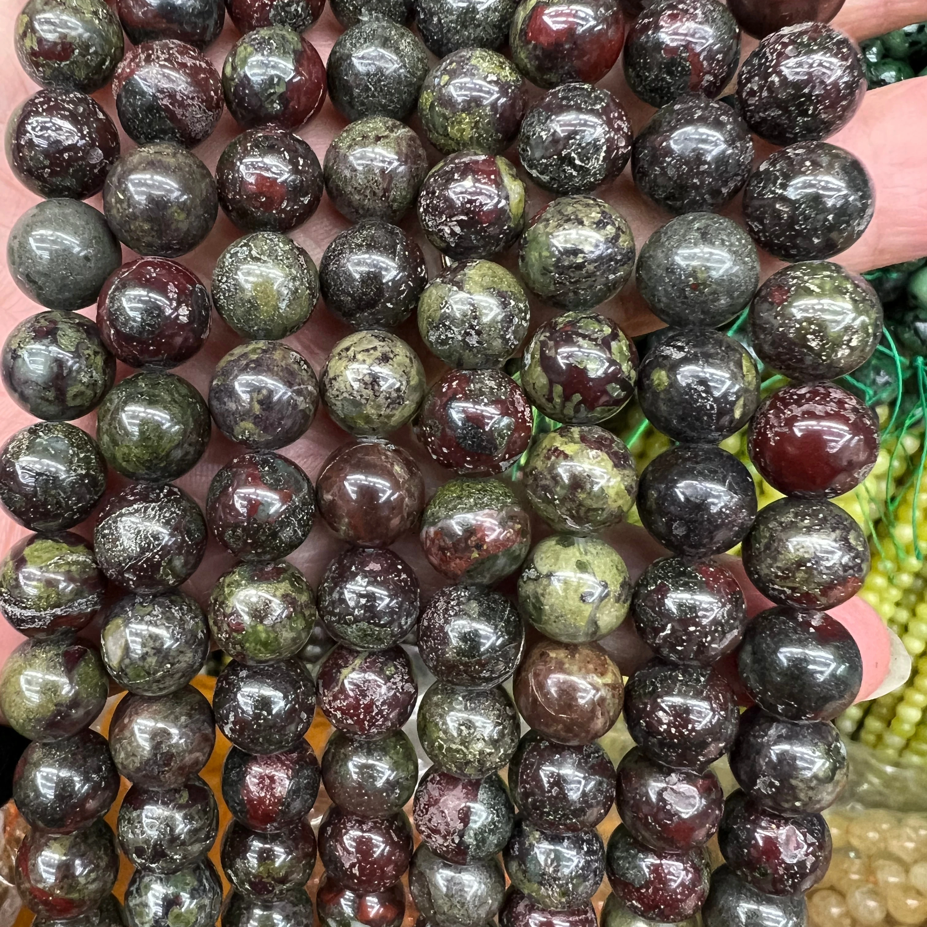 Natural Agate Stone Beads 6mm 8mm 10mm Loose Bead Dragon Blood Gemstone Beads For Jewelry Making