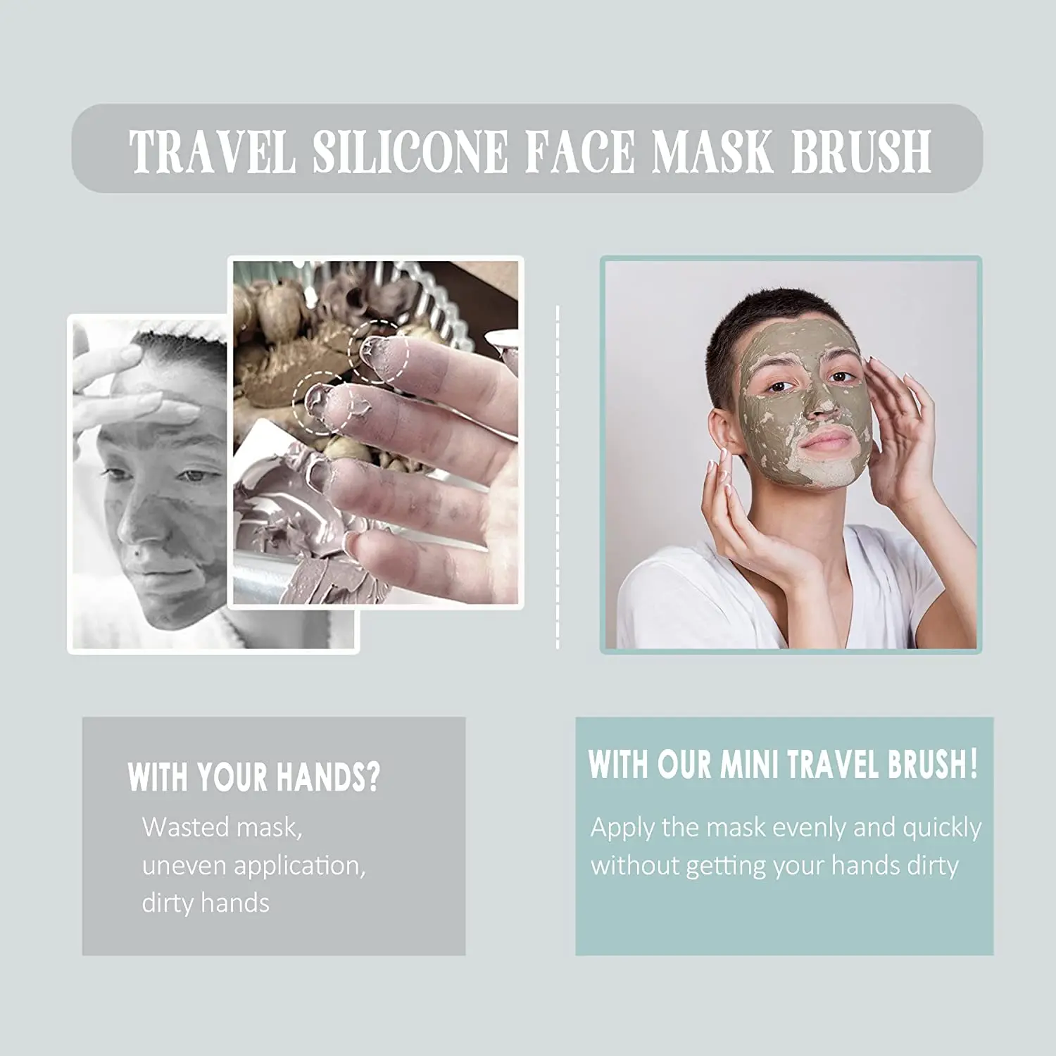 4Pcs Mini Facial Mask Applicator Travel Silicone Face Mask Brush Soft Beauty Tool Reusable Travel Cream Mud Mask Brush