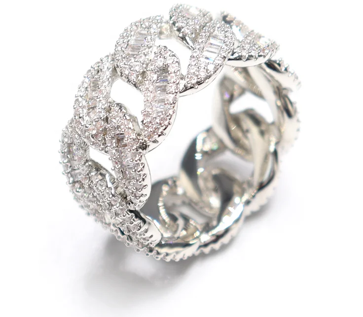 Hot Selling Moissanite Hiphop Custom Rings  Iced Out Cz Diamond Champion Big Men Name Rings Personalized