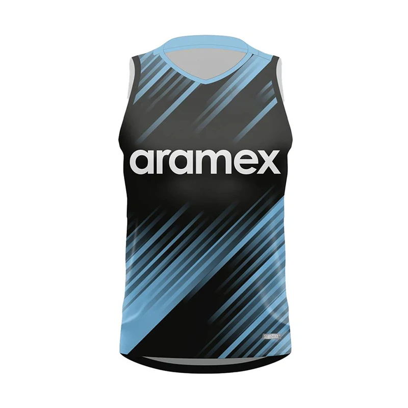 Custom Sublimation Printing Ireland Club Team Wear Uniform Tops Nrl League Rugby Sport Football Sleeveless Vests Mens Singlets