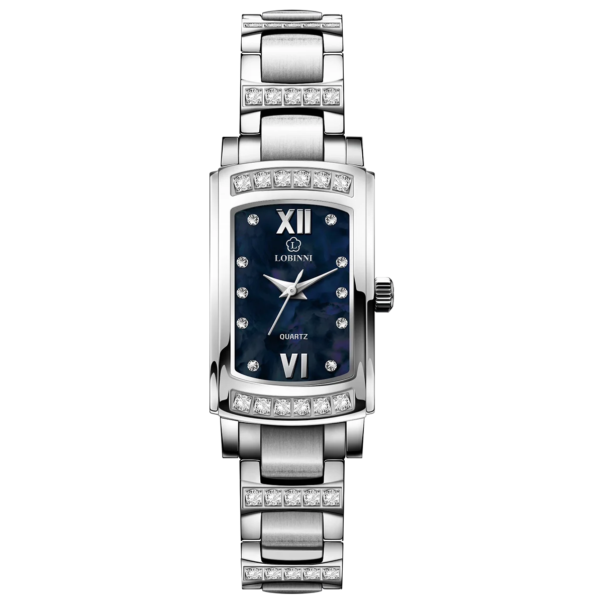 LOBINNI New Small Classic Design Luxury Silver Color Women Fahion Wrist Watches Ladies With Diamond