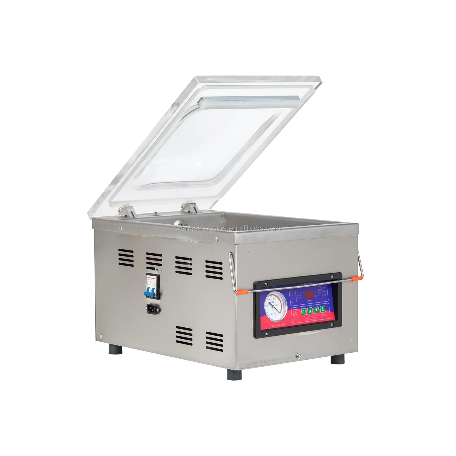 WANHE DZ 260  DZ 300 desk type single chamber small seaming machine meat fruit and vegetable food vacuum packing machine sealer
