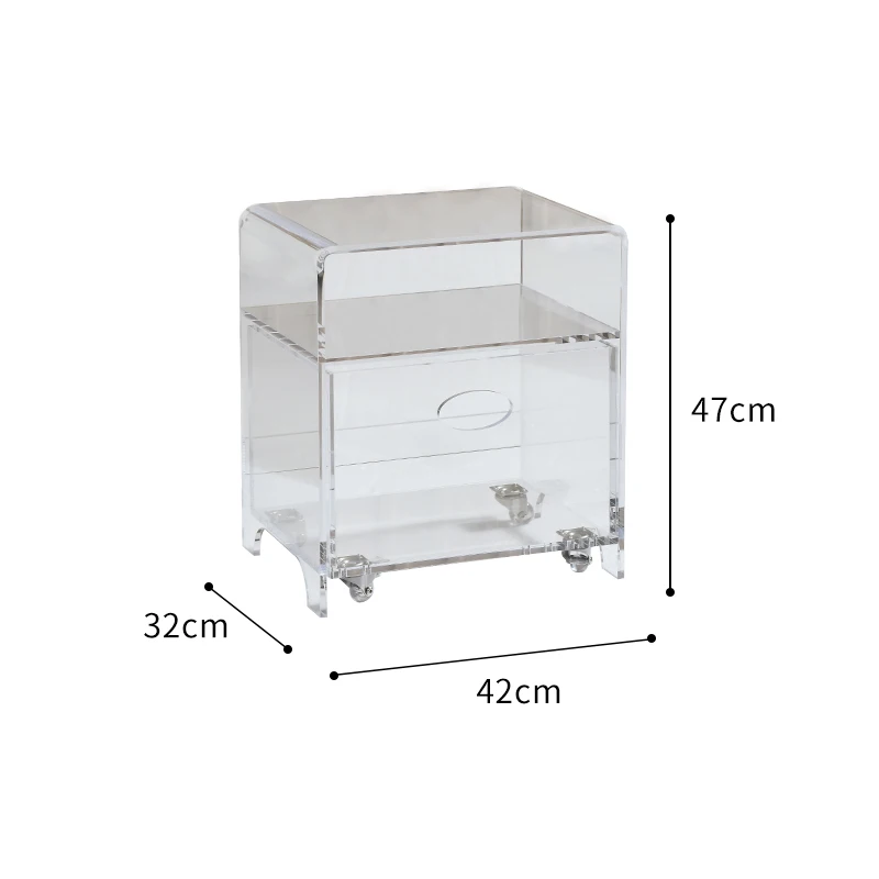 acrylic bedside table with drawer storage modern minimalist design bedroom furniture bedside table luxury square coffee table