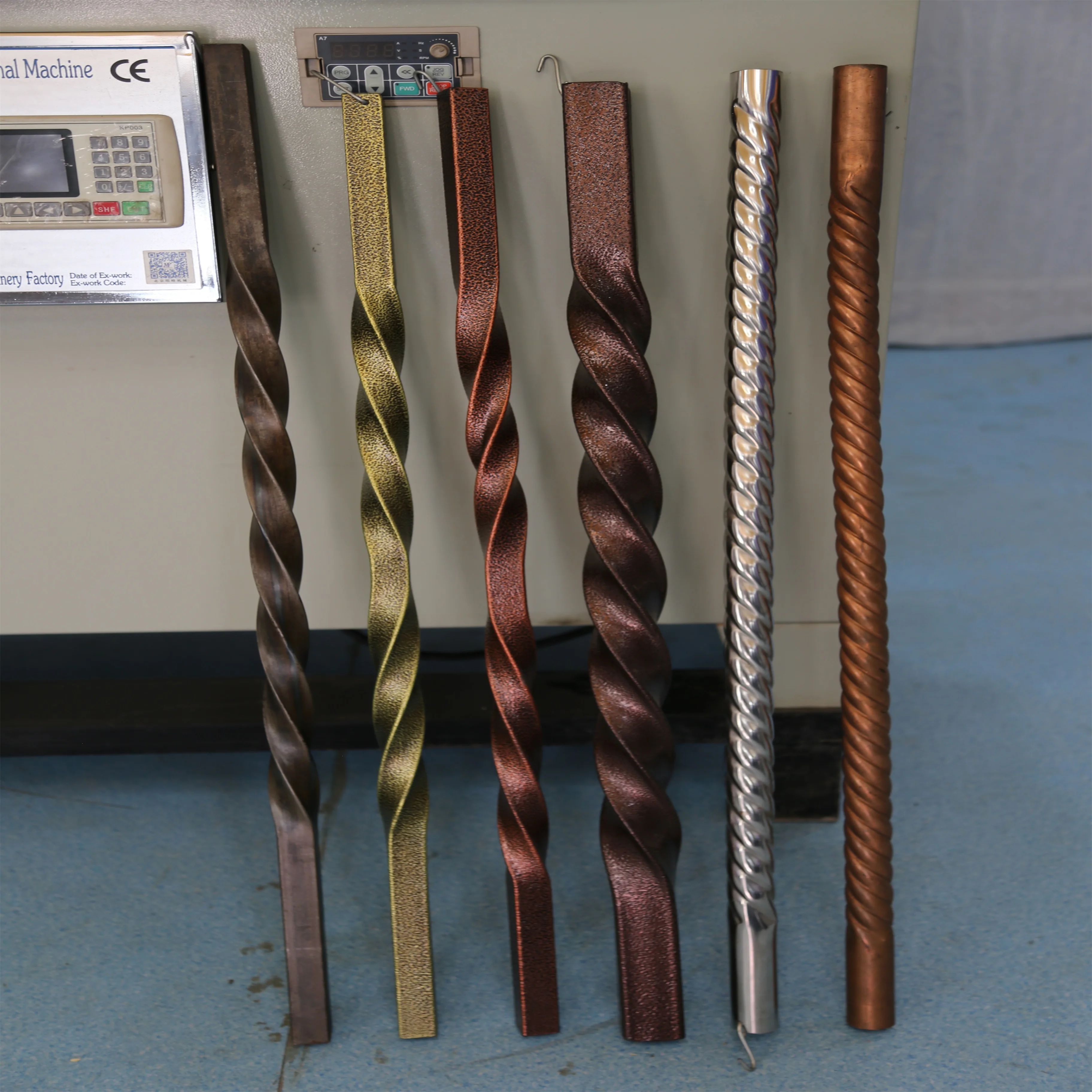 
wrought iron bending machine Stair Guardrail Decorative Pipe Embossing Facility 