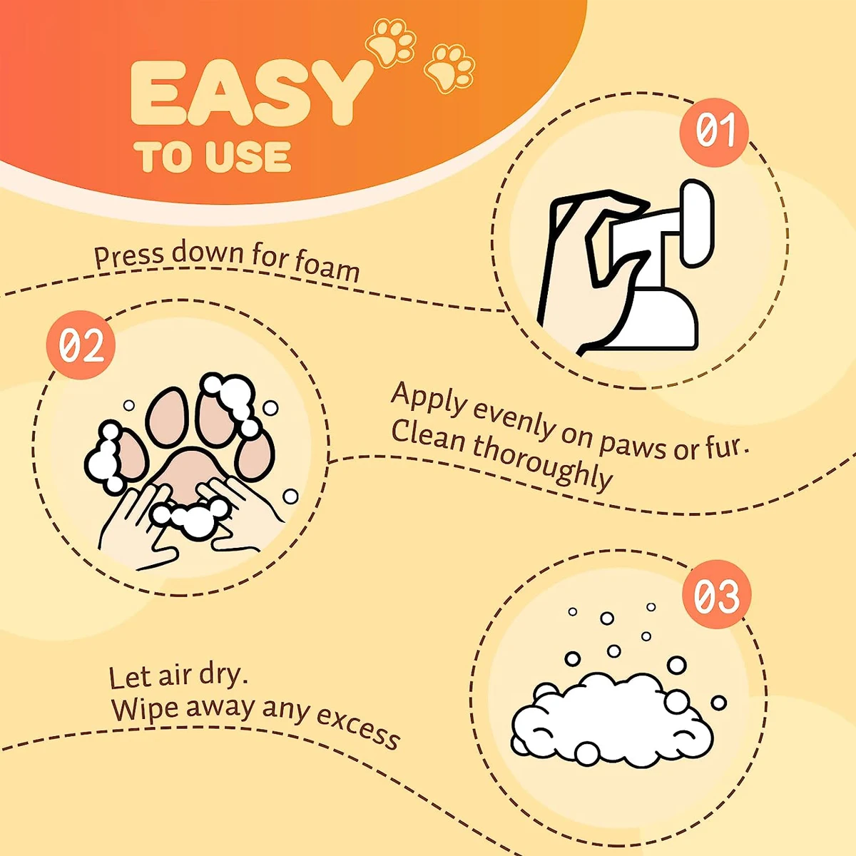 OEM ODM Factory no-rinse wash free 150ml pet paw cleaning pet foot cleaning foam paw no washing with brush