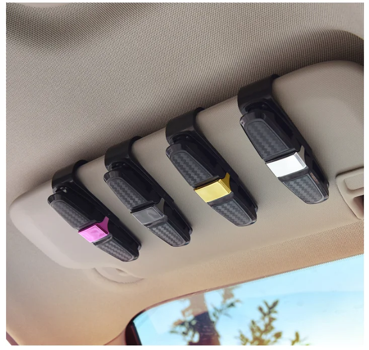 TY Carbon fiber car glasses clip Creative multi-functional car glasses clip/ticket clip Auto accessories