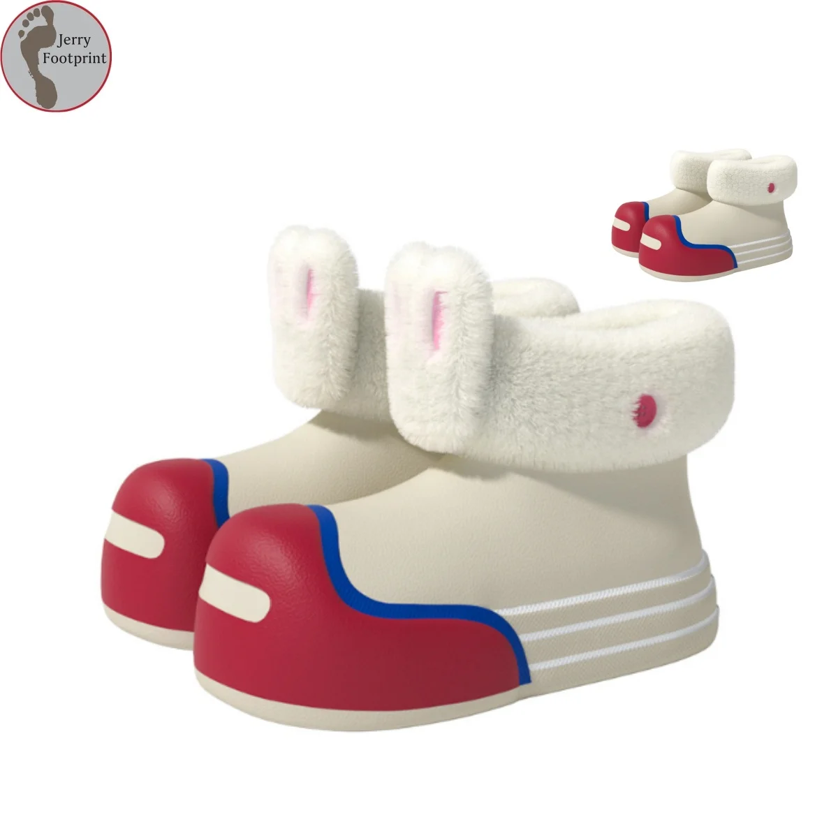 Cute Rabbit Waterproof For Women Autumn Winter Indoor Home Cotton Fluffy boots