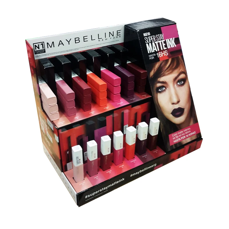 Freely Custom Hole Size Oem Odm High Quality Cardboard Cosmetic Lip Gloss Display Stand Rack