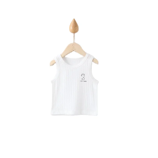 
Hot sale summer solid color baby sleeveless cotton vest clothes 