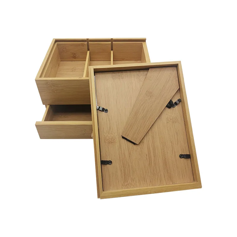 Customized Multifunctional Bamboo Box with Removable Dividers Wood& Bamboo Box with Drawers