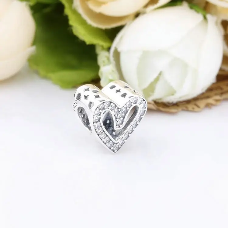 Factory Wholesale 925 silver Heart bangle charms