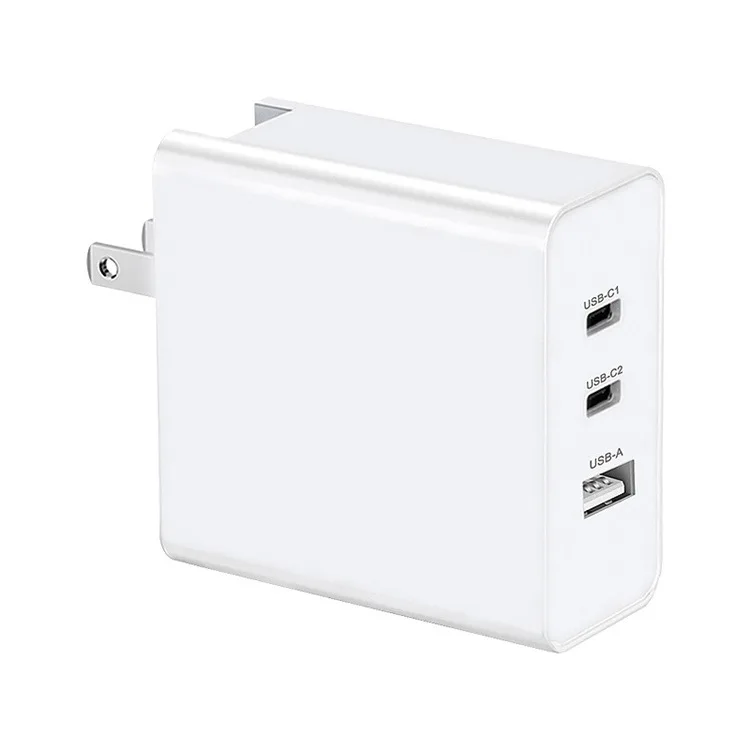65W Charger Three Ports Type C Ports US/UK/AU/KC/EU Plug High Power Fast Charging PD 65W
