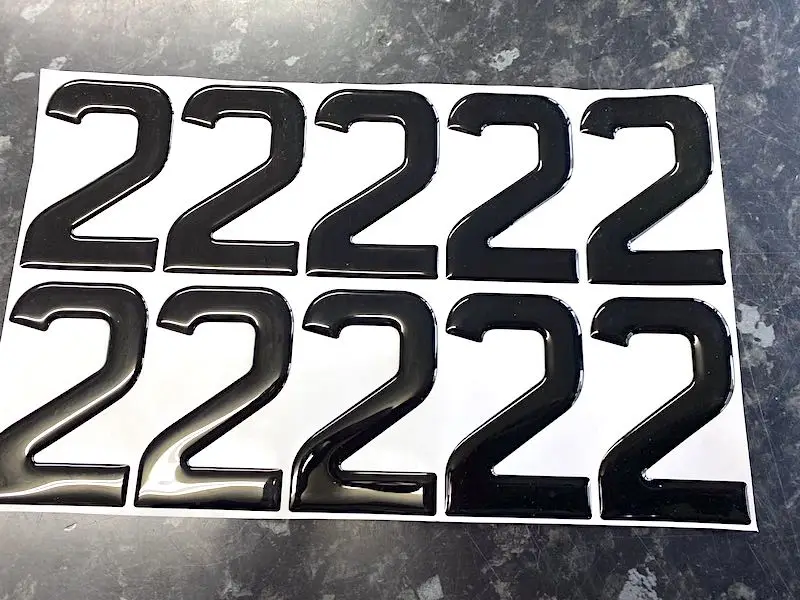 Custom 3d resin gel letter number office name plate 4D Acrylic car nameplate plate letter 5mm UK license plate letters