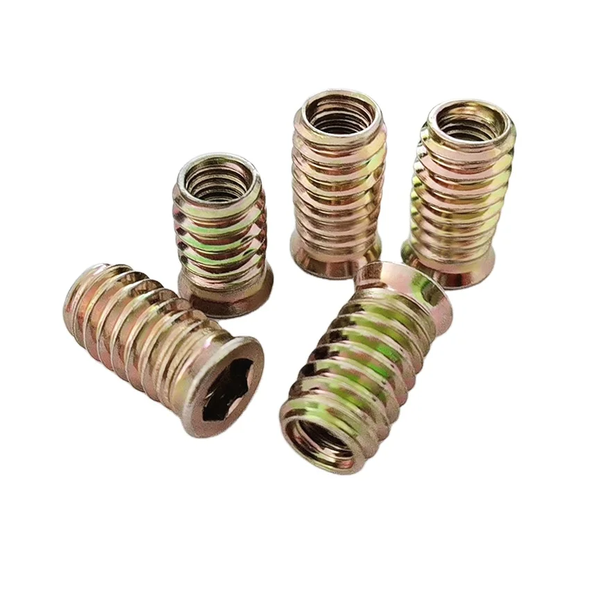 Hexagon socket nuts embedded in carbon steel with countersunk head Wood Insert Nut