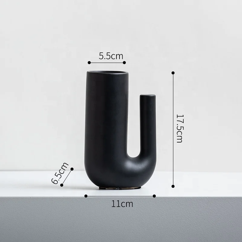 Wholesale of modern and minimalist in factories interior decoration home ceramics U-shaped customized ceramic vases