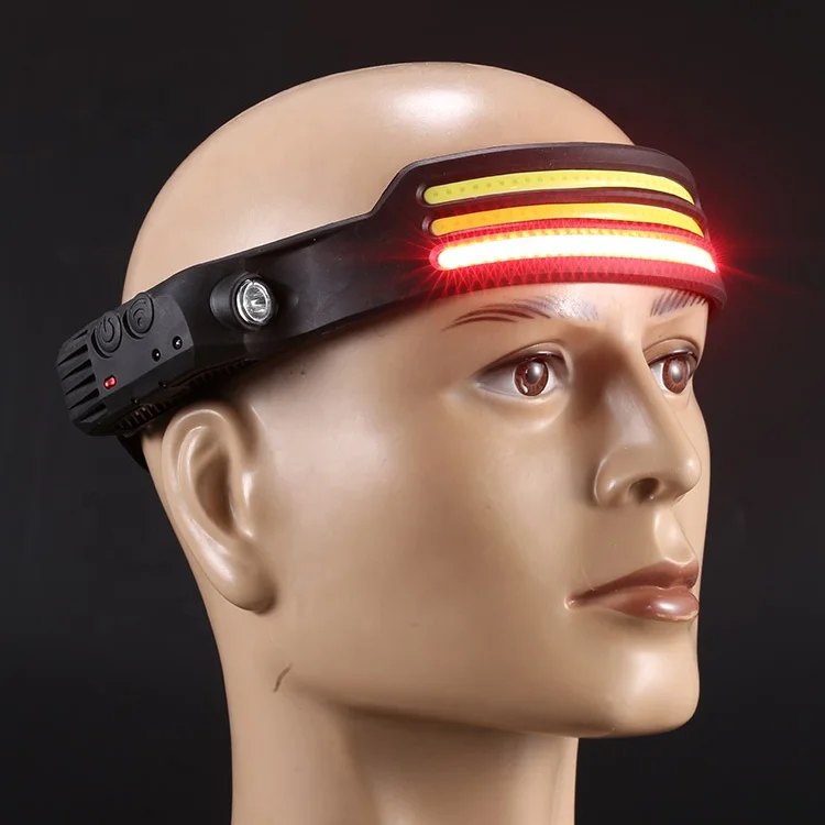 Mini Rechargeable LED Headlamp Hand Sensor Headlight Camping Flashlight Head Light Torch Lamp With USB