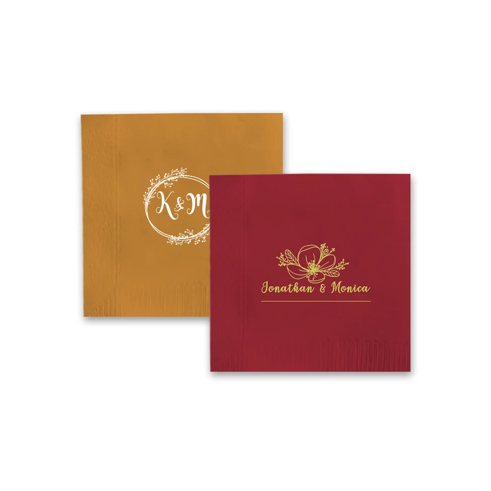 Beautiful Design Napkins Wedding Napkins Printed 3 Ply Supplier Decorative Paper Custom Brand 1/4 Virgin Wood Pulp Paper Napkins