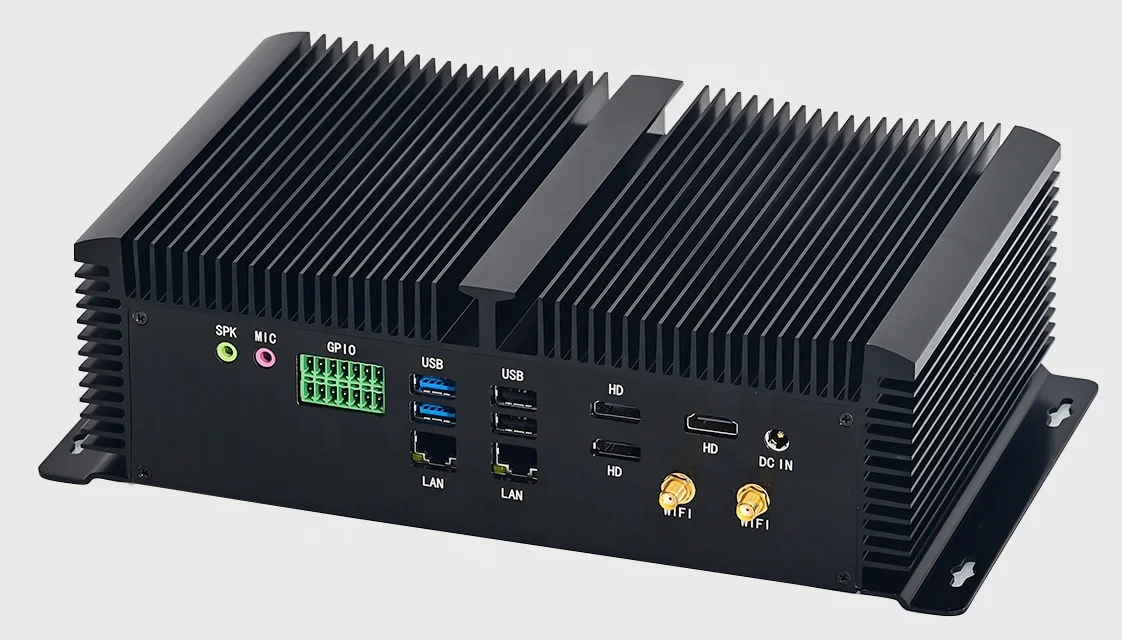 i7-10870H i5-10200H Fanless Mini PC Barebone 2 LAN RS485 GPIO 4G SIM 3 HD Port Win10 iOT Linux IPC Rugged Industrial Computer