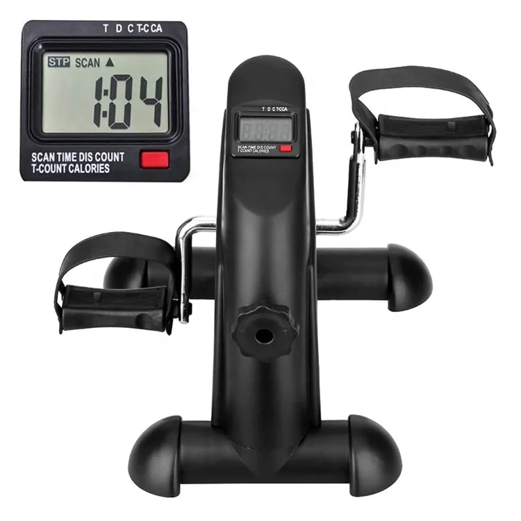 Mini Exercise Bike Under Desk Bike Pedal Exerciser Portable Foot Cycle Arm & Leg Peddler Machine with LCD Screen Display