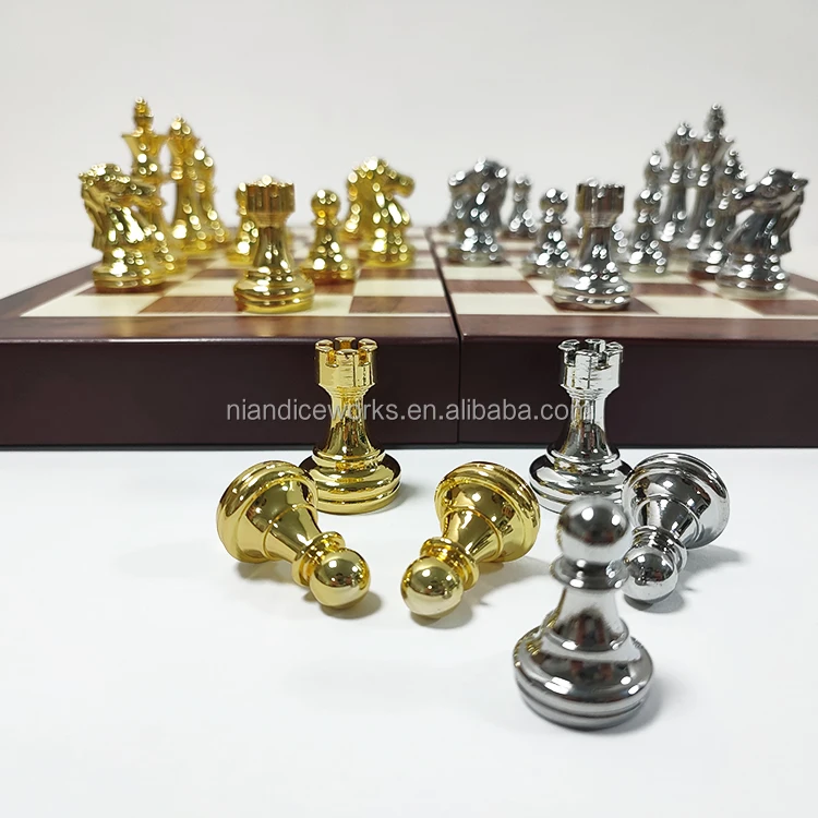 gifts for men play with metal chess clock luxury chess pieces metal Material chess sets