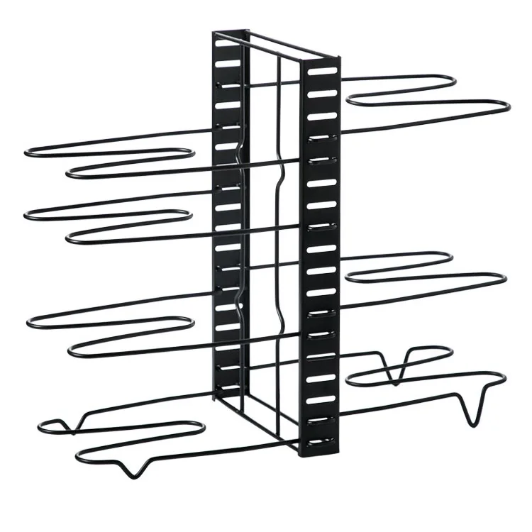 8 layers Black Drainage Pot Rack Thread Iron Wire Convenient Folding Design Receive Shelf Household Kitchen Accessories