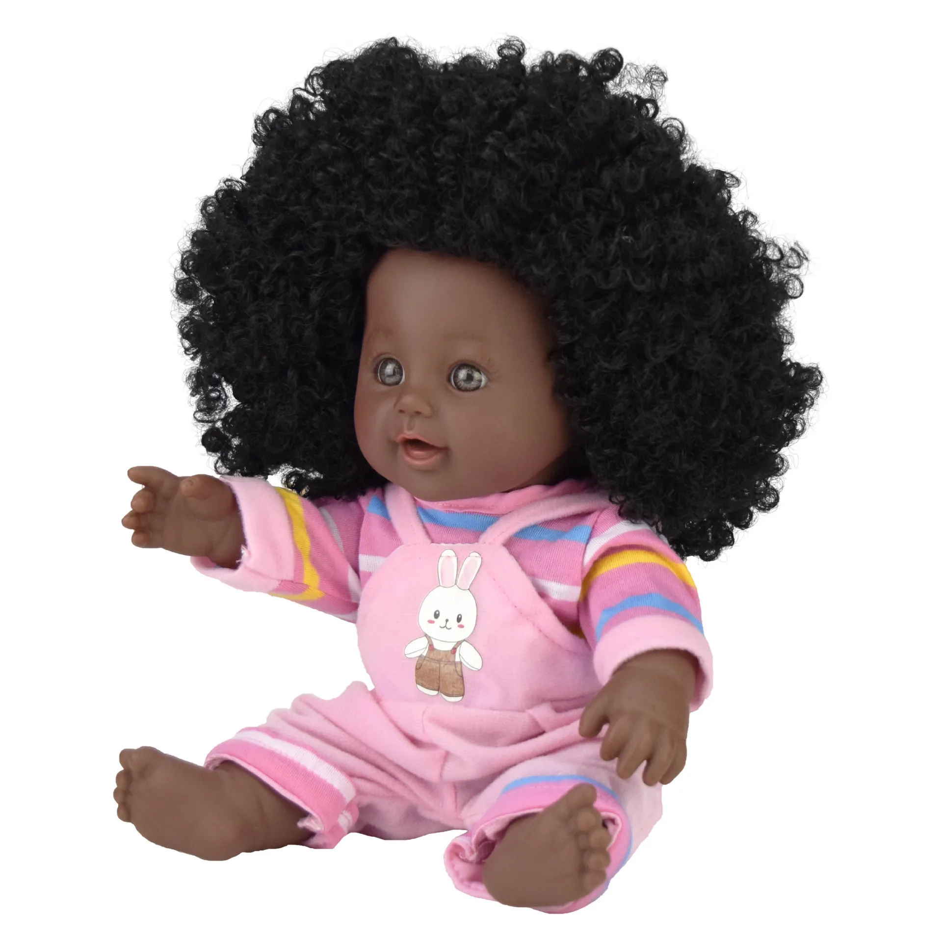 Kids Gift Highly Durable Soft Vinyl African American Black Reborn Dolls Moveable Limbs Newborn Doll