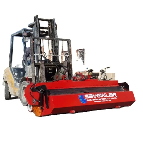 Вилочный погрузчик монтируется на подметально-уборочную дорожную машину с ведром для вилочных погрузчиков двор уборочная машина