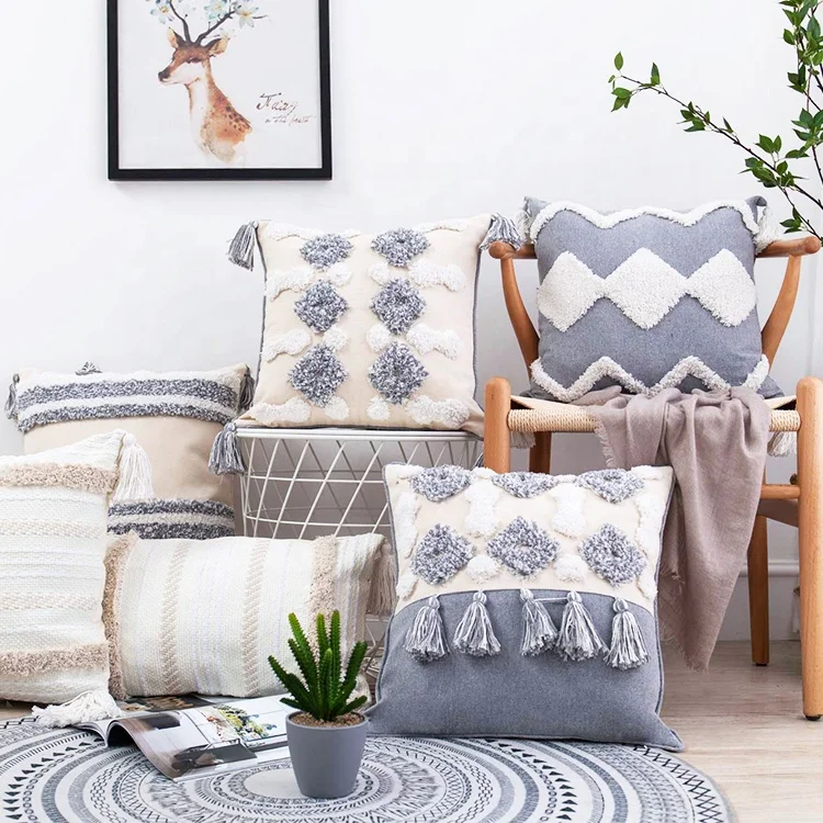 Наволочка с кисточкой, круглая плетеная наволочка