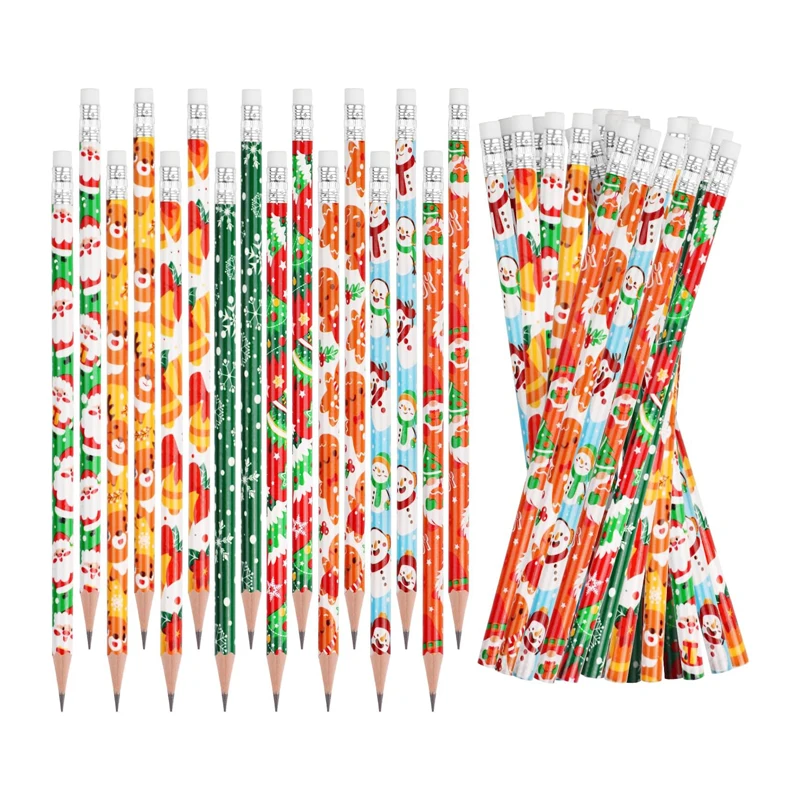 School Stationery Cute Pencil Set Wooden Lead Drawing pencil Custom Logo cartoon Standard HB Pencils with Eraser