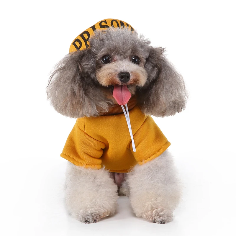 Most popular Best choice Dog Clothes-Digital Prison Uniform Yellow dogs cloth pet clothes