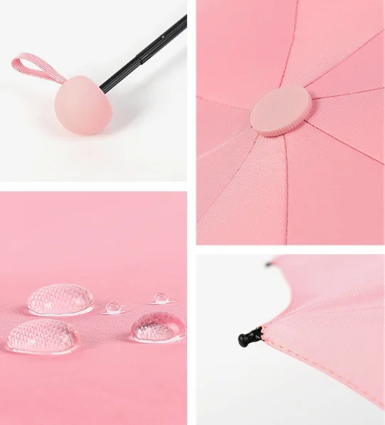 Sunday UV travel Portable super mini pocket compact capsule umbrella  five folding umbrella with case