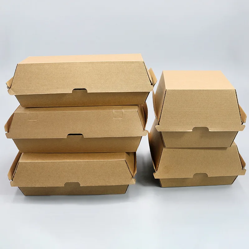 packing delivery container paper hot food boxes,brown paper box for fast food grade supplement