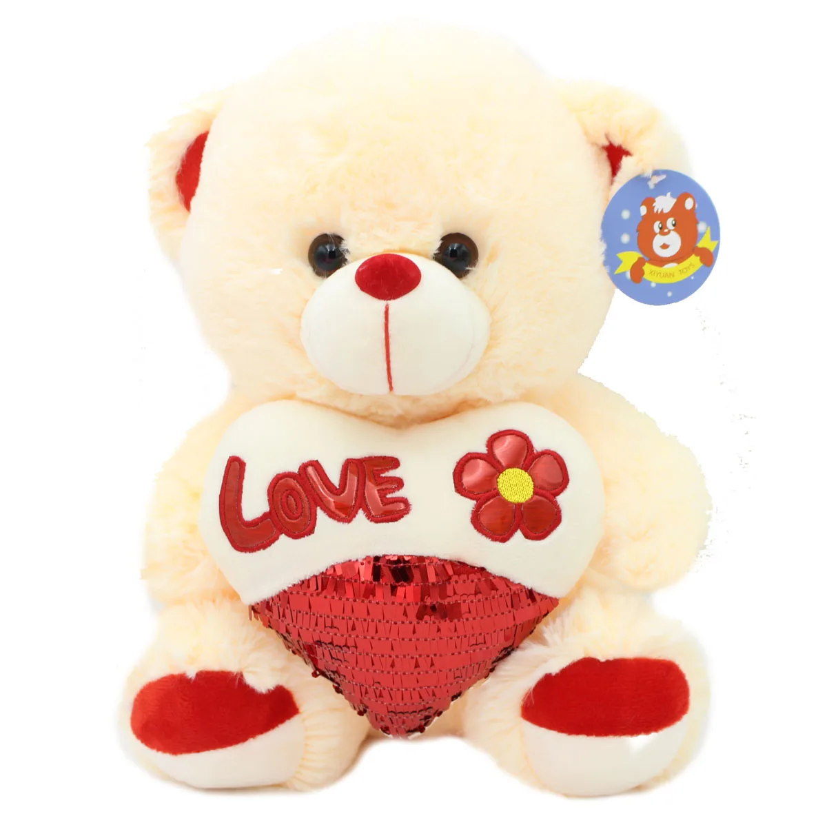 OEM Hugging heart promotional animal plush toys valentines day gifts with CE Certification
