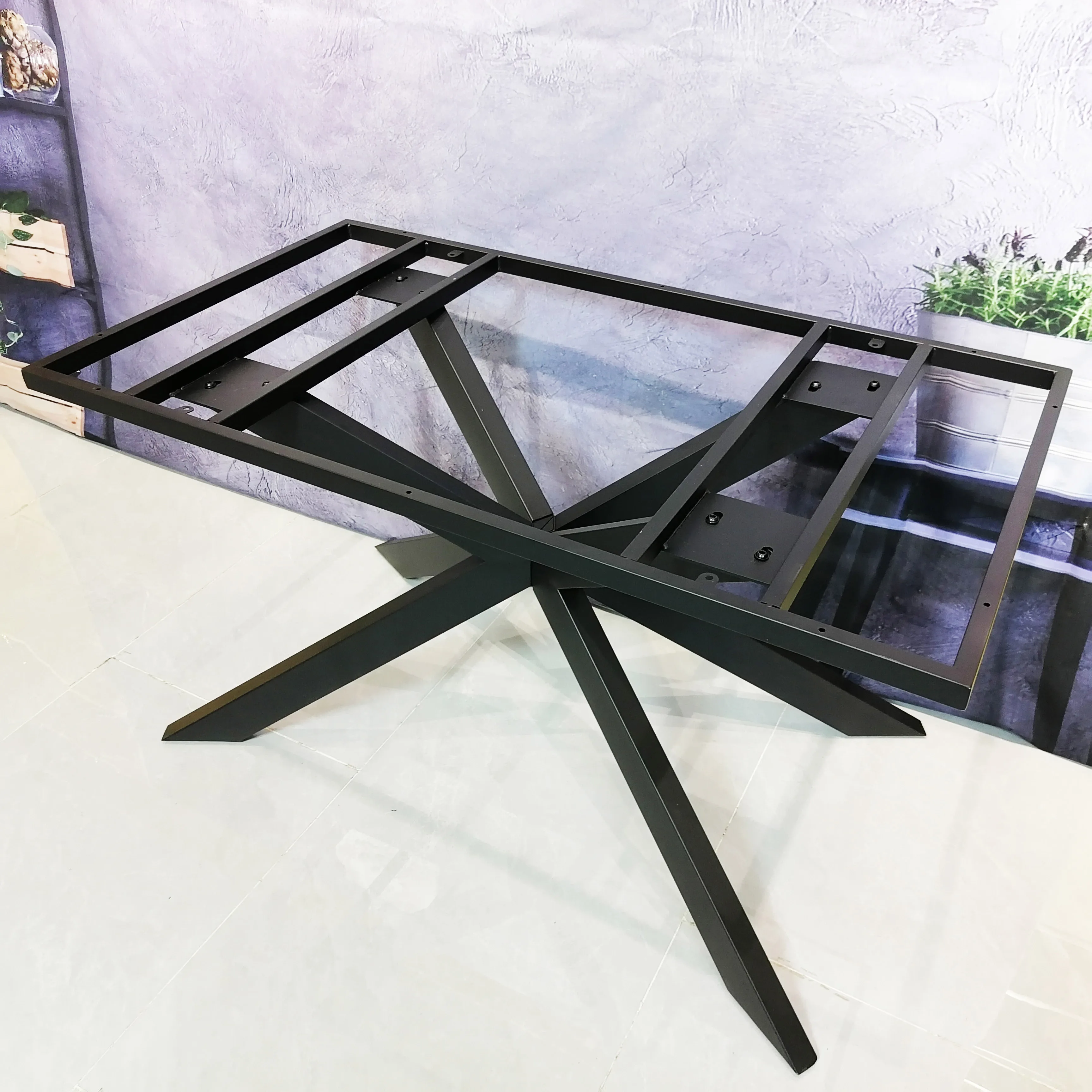 Best popular non-slip dining table base iron table base legs metal  square base for table