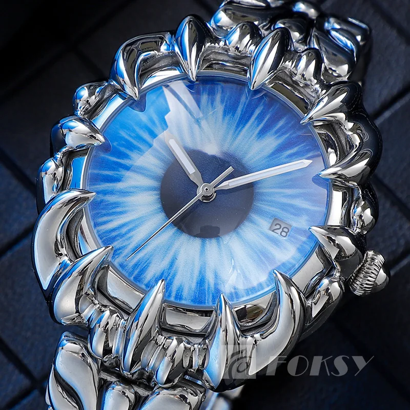 Custom Design Strange Twisted Claw Unique Watch Japan Movement Stainless Steel Quartz Watches for Men With Date