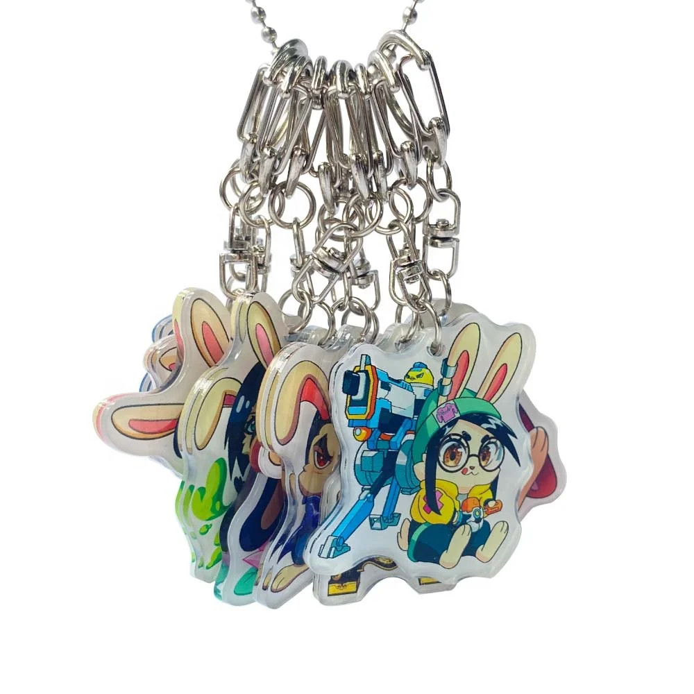 Wholesale Custom Printed Acrylic Charms Key Chain Acrylic Keychain Pin Stand Transparent Epoxy Acrylic Charms Custom