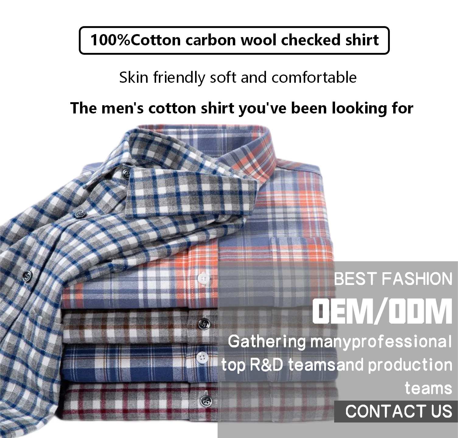 100% Cotton Vintage Striped Plaid Long Sleeve Shirt Custom Logo Double Breasted-Quick Dry for Autumn Season