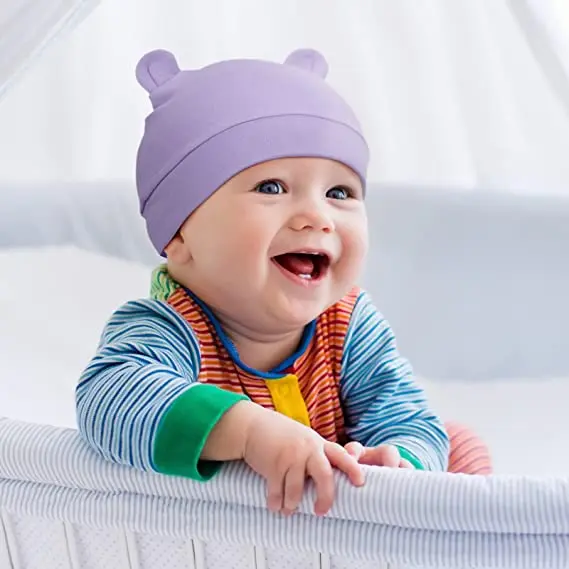 Newborn Bow Knot Custom Skull Cap High Quality Beanie Made From 100% Cotton Extremely Soft & Gentle On Delicate Newborn Skin
