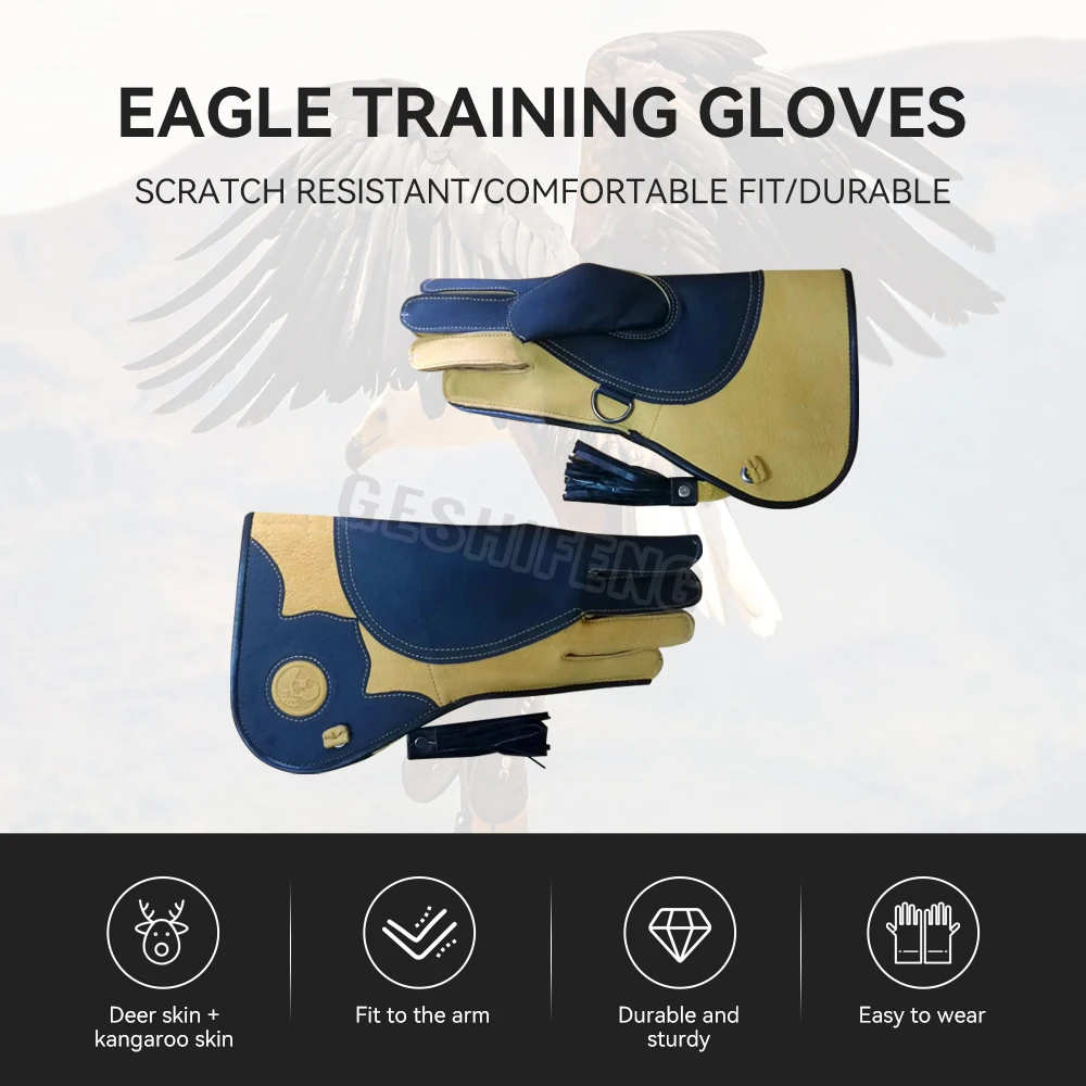 Wholesales Leather Falconry Gloves Bird-handling Training Hand Safety Leather Made Eagle Hunting Falcon Gloves