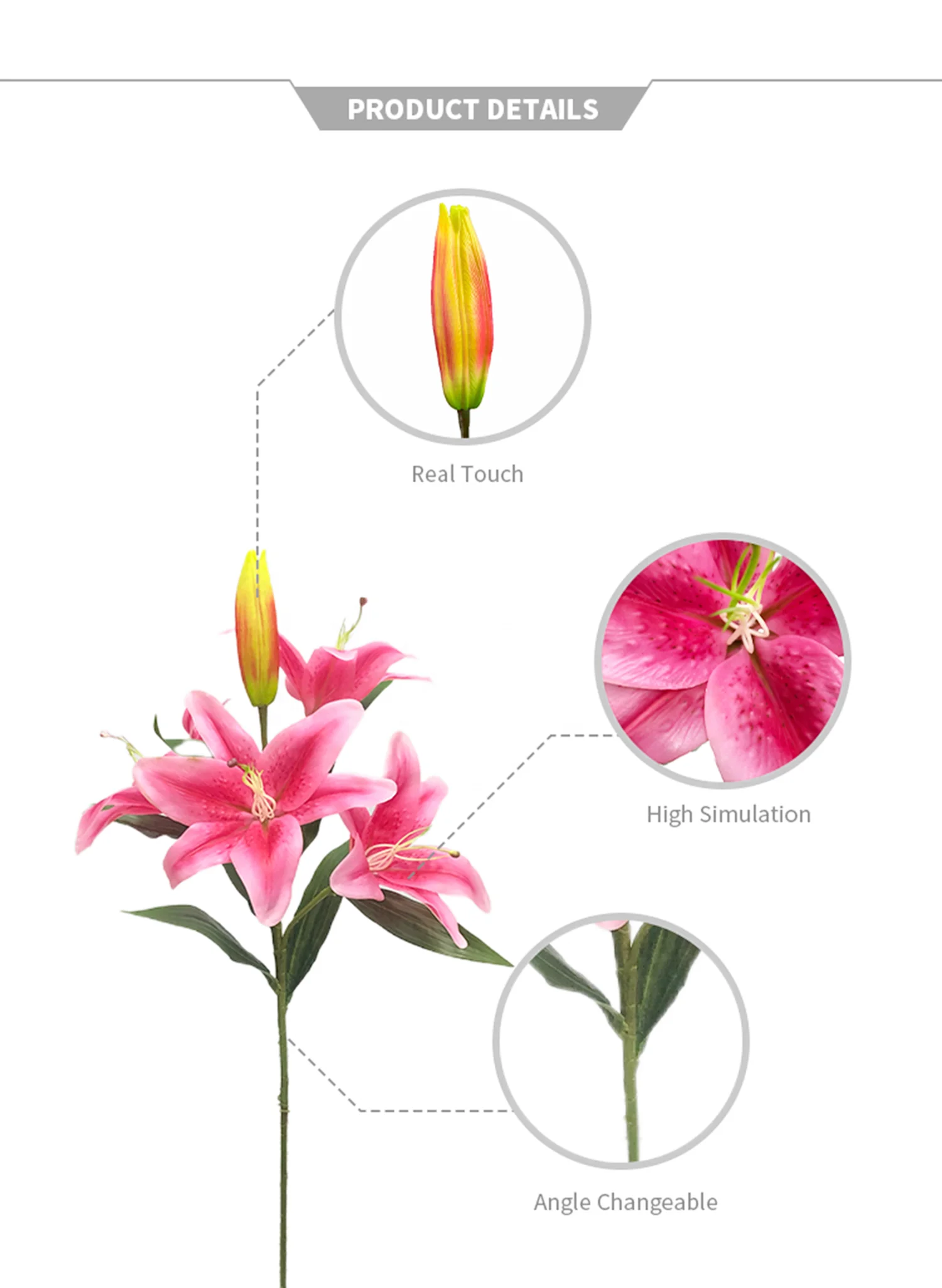 High Quality Artificial Flower Manufacturers, Artificial White Lily Flowers