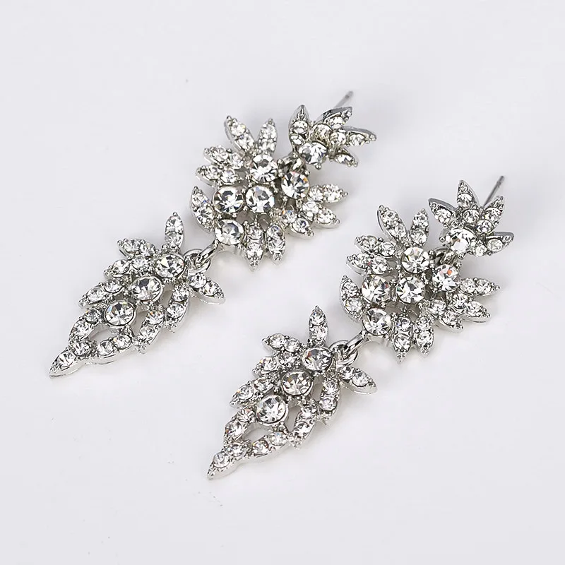 ZWE230 High Quality Bridal Rhinestone Earrings Fashion Crystal Stud Earrings Europe and America Jewelry Wholesale