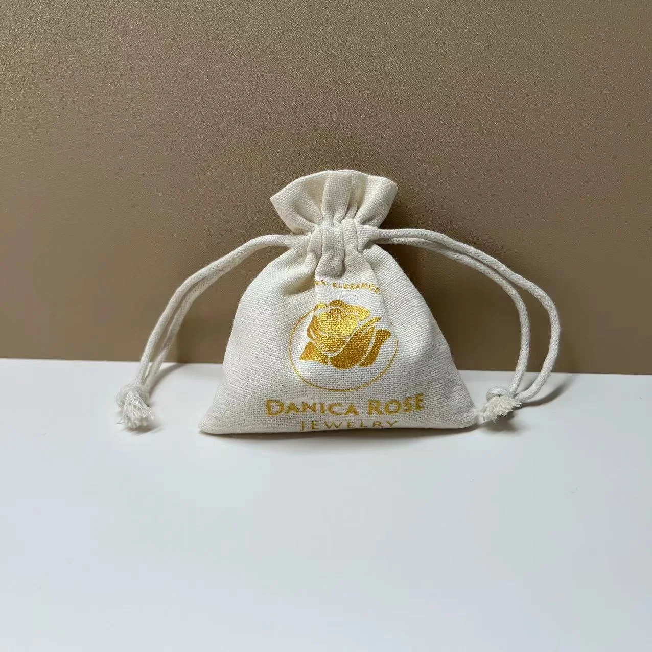 Wholesale Promotional Calico Organic Small Custom Printed Gift Canvas Muslin Pouch Drawstring Cotton Bag Dust Bag for Jewelry