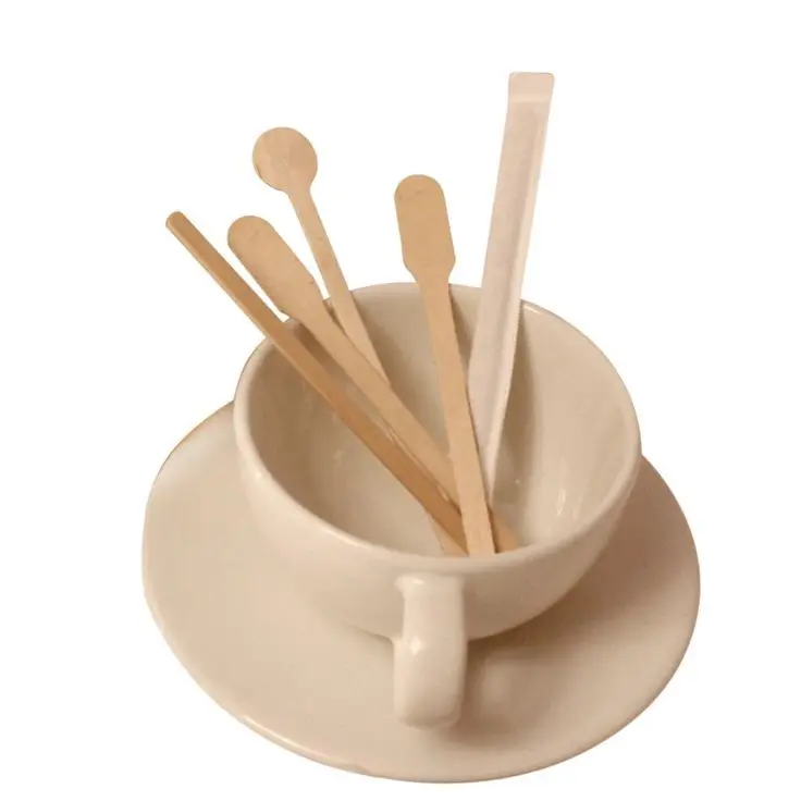 Customized wooden drink stirrers disposable wood tea coffee stirrers stick eco friendly wooden stirrer stirring stick weeding