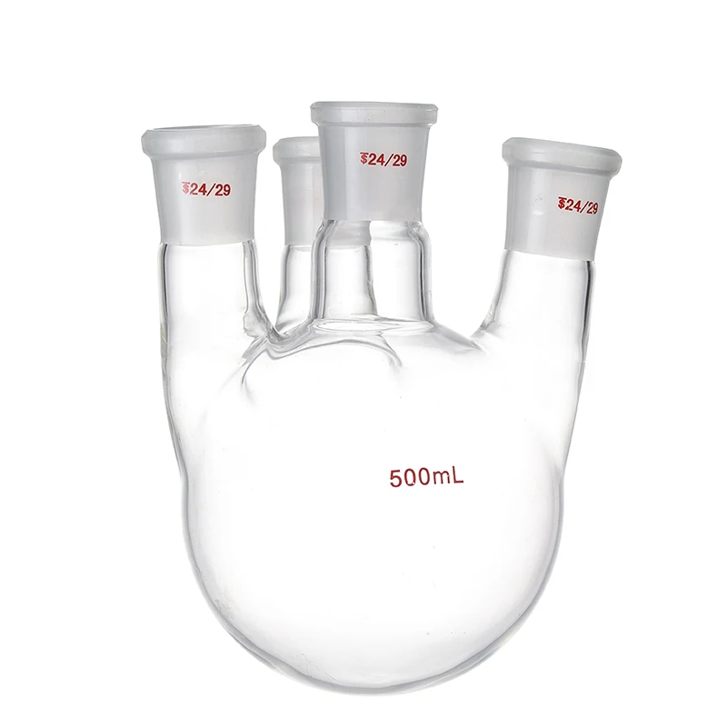Китайский поставщик пользовательских разных размеров для химической лаборатории, устойчивость к воздействию высоких температур мульти-образным вырезом колба с тремя стандартными присоединиться
