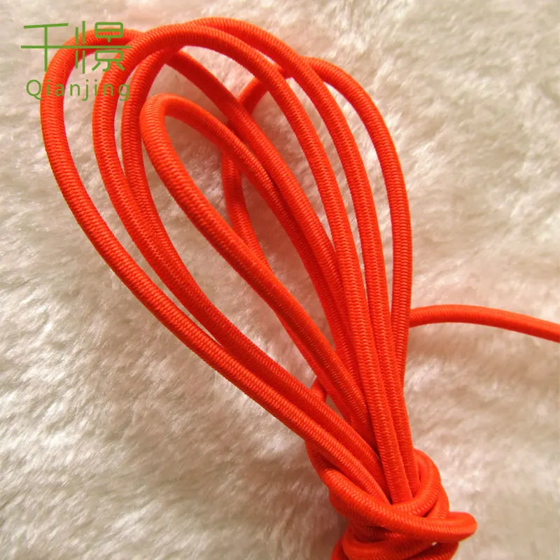 RE04 Factory direct supply Clothes and bags accessories orange color 3mm polyester and rubber elastic rope