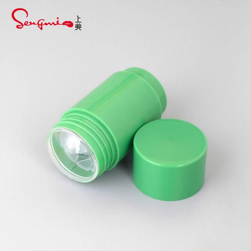 Empty Round Shape Plastic Portable 40g Solid Sunscreen Stick Packaging Tube Deodorant Container