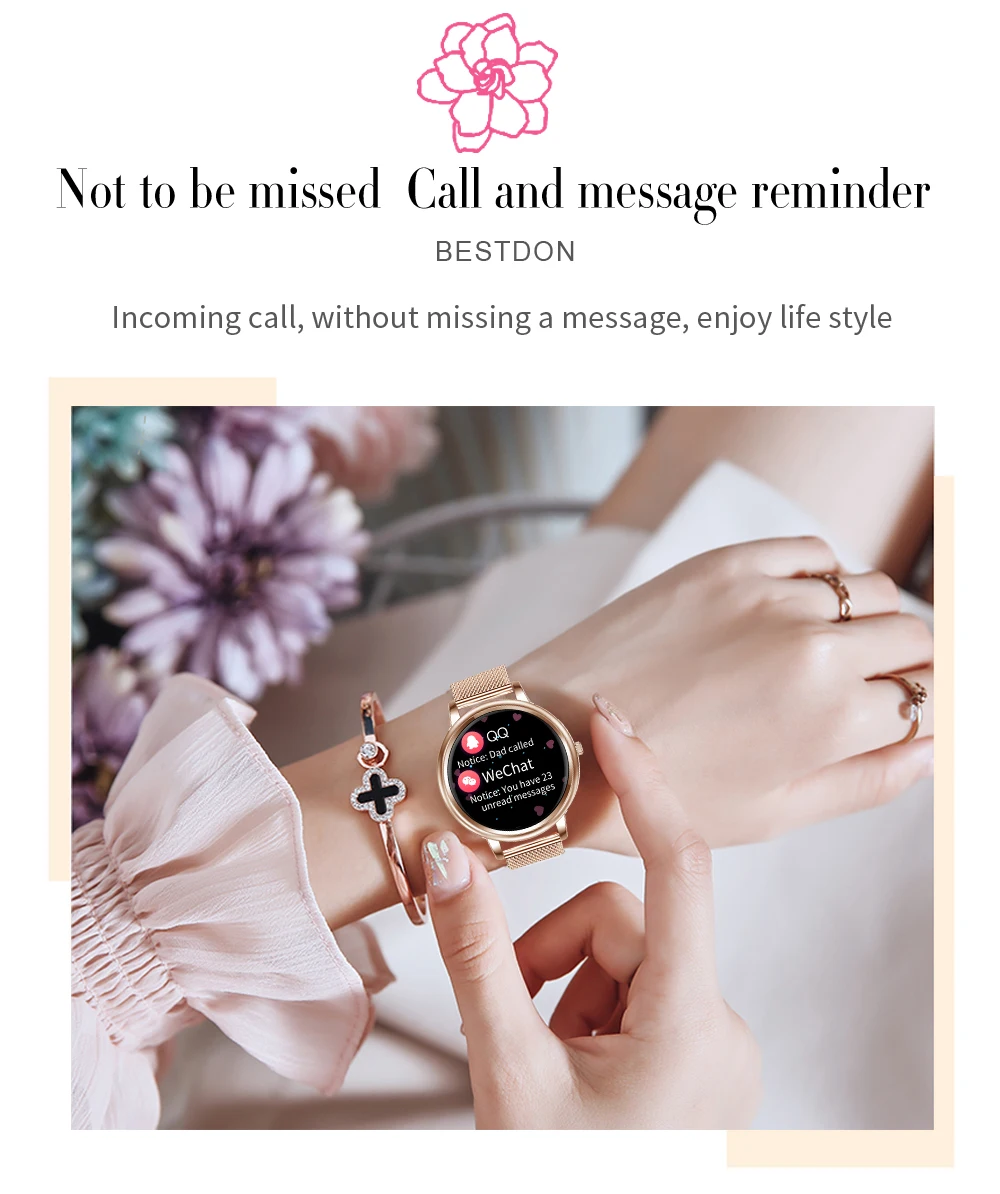 Customized Logo Men Women Smartwatch Sport Android IOS Smart Watch Round Screen Mobile Phone