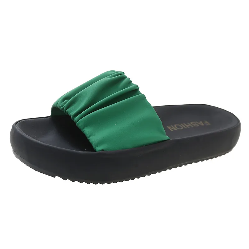 Free Sample Footwear Popular Girl Korean Summer Beach Platform Sandals Fashion Outdoor Indoor Soft Bread Eva Slippers For Women